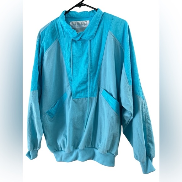 Vintage blue track suit jacket and pant set - Picture 2 of 9